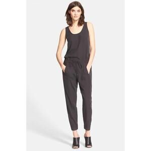 Vince‎ Sleeveless Jumpsuit Size 4 Black Drawstring Waist Relaxed Fit Comfortable